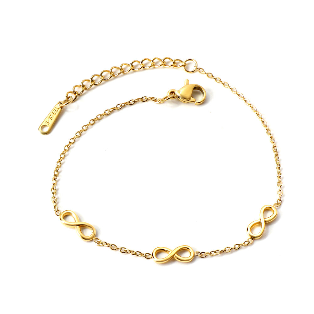 PULSERA 3 INFINITOS DORADA