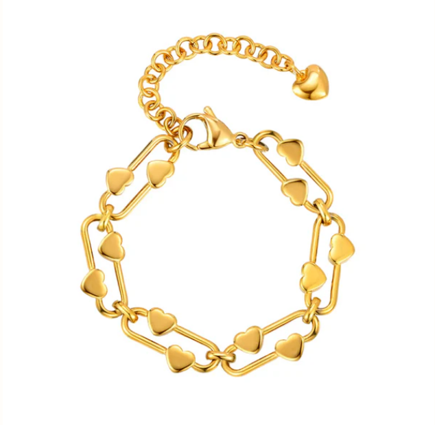 PULSERA CLIP 2 CORAZONES