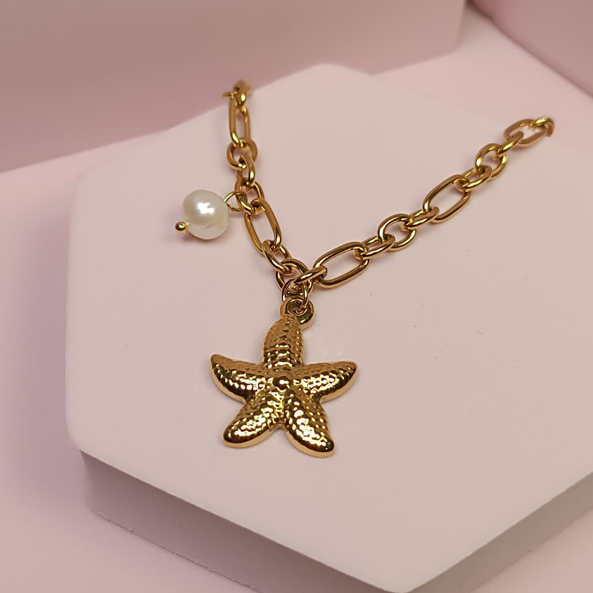 COLLAR ESTRELLA DE MAR Y PERLA