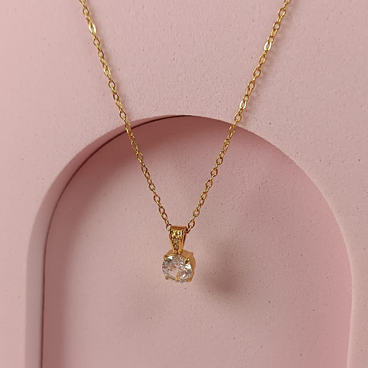 COLLAR CIRCULO ZIRCONIA BLANCA 2 MINI