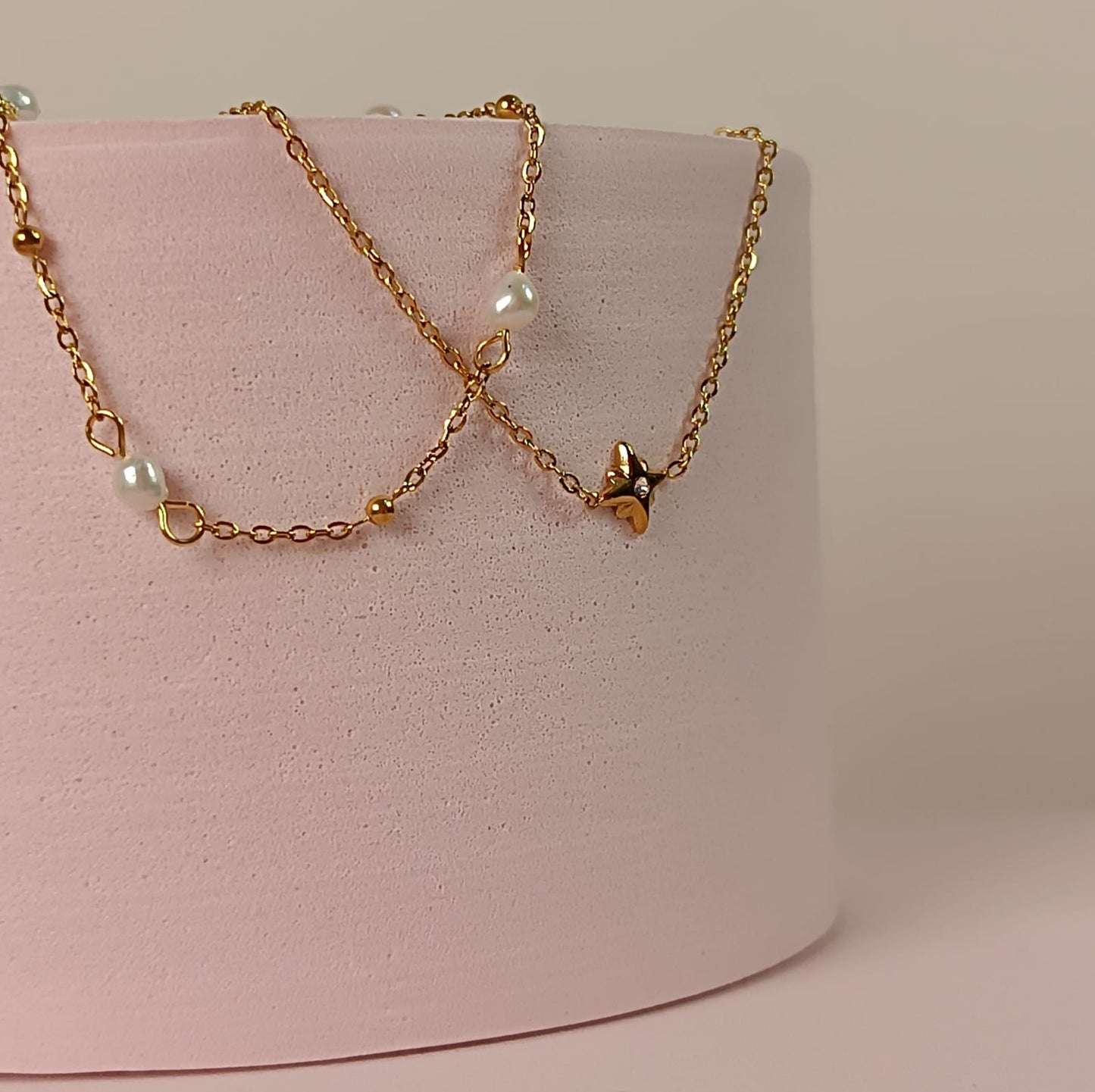 PULSERA DOBLE 4 PERLAS 1 LUCERO