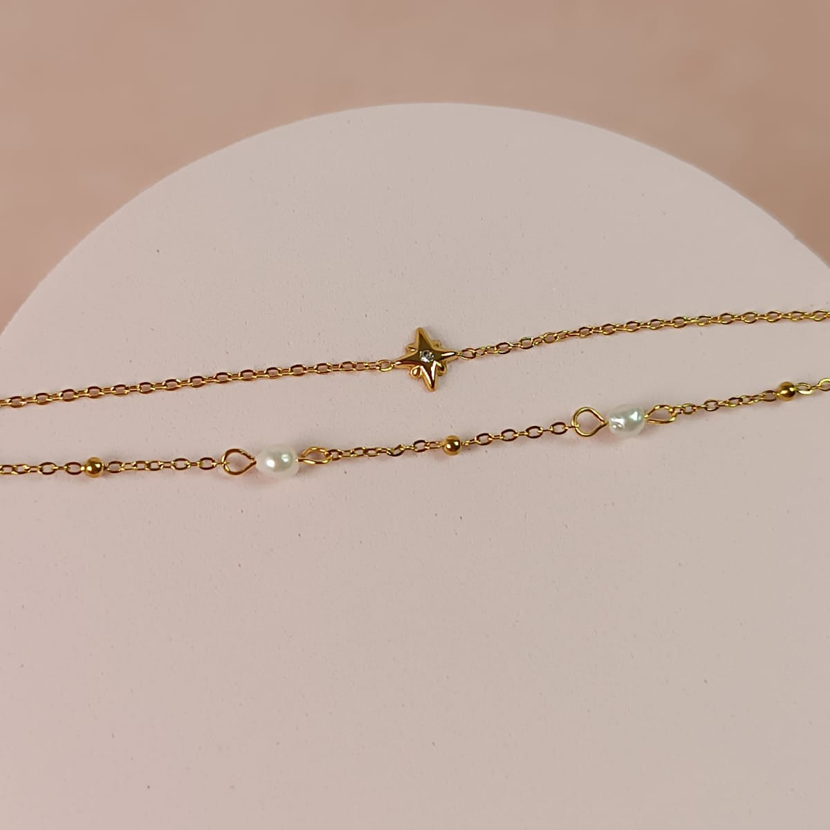 PULSERA DOBLE 4 PERLAS 1 LUCERO