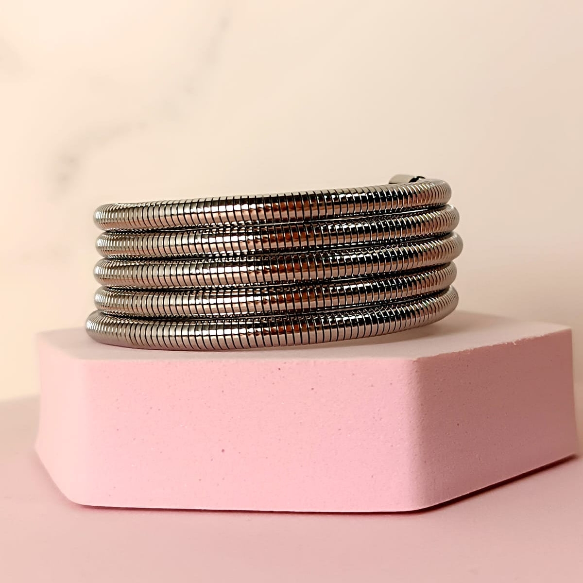 PULSERA ESPIRAL PLATEADA