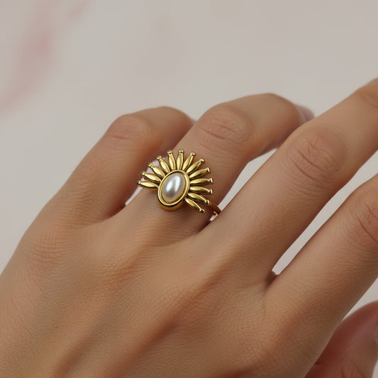 ANILLO PENACHO PIEDRA BLANCA