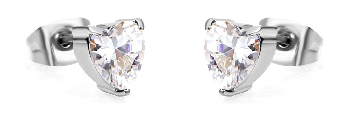ARETE ZIRCONIA CORAZON PLATEADO